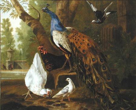 An Assembly of Birds in a Classical Park a Pieter Casteels