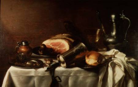 Still Life with a Ham a Pieter Claesz