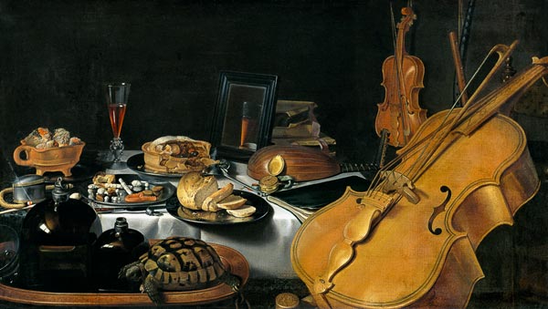 Still Life with Musical Instruments a Pieter Claesz