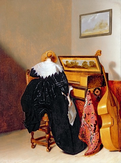 Lady seated by a Virginal a Pieter Codde