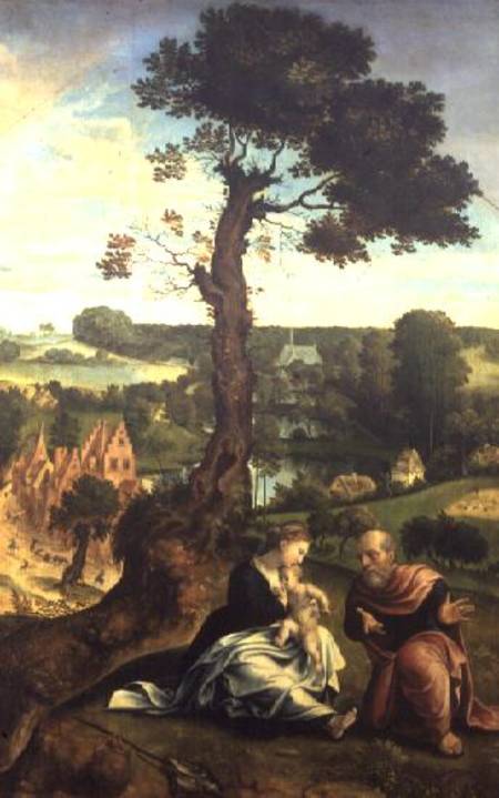 The Rest on the Flight into Egypt a Pieter Coecke van Aelst