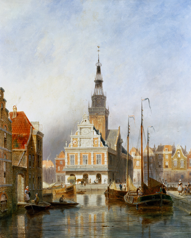 The Weighing House, Alkmaar, Holland a Pieter Cornelis Dommerson