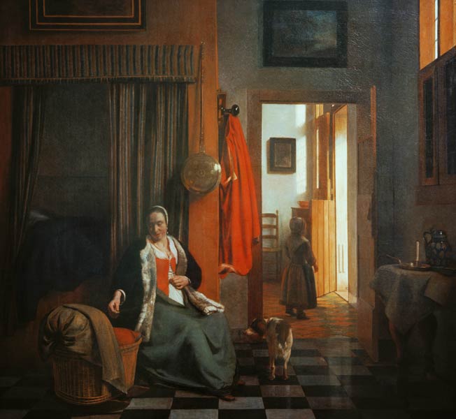 Mother at the cradle a Pieter de Hooch