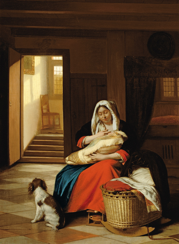 Mother Nursing Her Child, 1674-76 a Pieter de Hooch