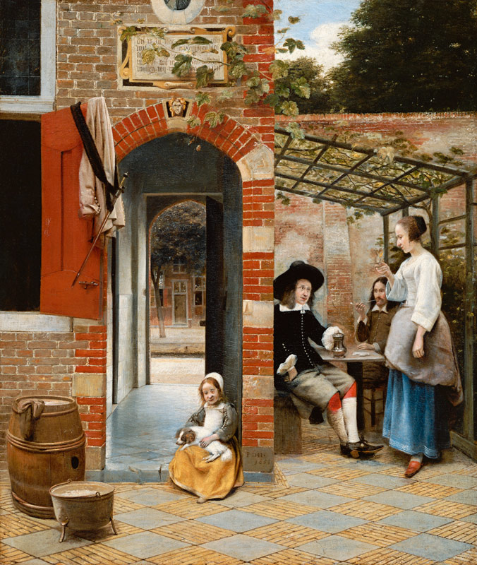 The Courtyard of a House in Delft a Pieter de Hooch