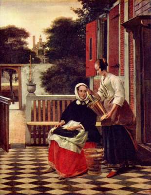 Lady and maid a Pieter de Hooch