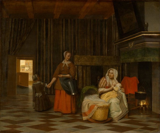 Woman and Child with Serving Maid a Pieter de Hooch
