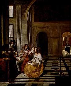 Society playing instruments. a Pieter de Hooch