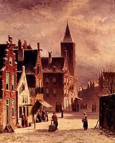 Wintry Dutch town. a Pieter Gerard Vertin