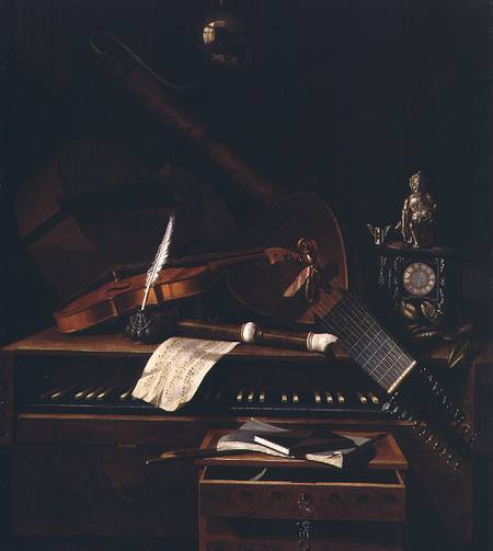 Still life with musical instruments a Pieter Gerritsz. van Roestraten