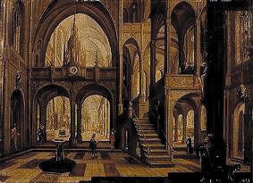 Interior of a Gothic church a Pieter Neefs il Vecchio (entourage)