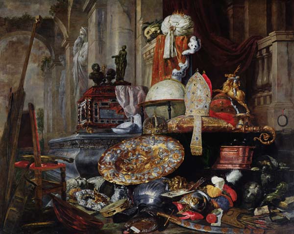 Vanitas nel mondo , allegoria ( natura morta) a Pieter or Peter Boel