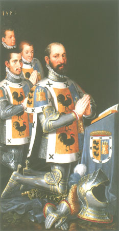 Portrait Juan López Gallo with three sons a Pieter Pourbus
