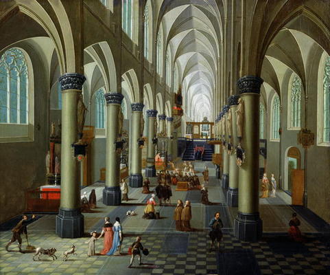 Interior of a Church (oil on panel) a Pieter the Elder Neeffs