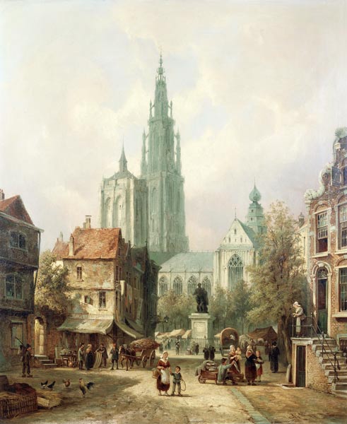 Eine Ansicht von Antwerpen a Pieter Cornelis Dommershuijzen