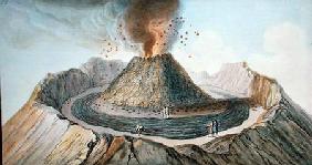 Interior of the Cone of Vesuvius Before the 1767 Eruption, plate 9 from 'Campi Phlegraei: Observatio