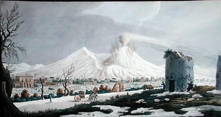 Vesuvius in Snow, plate V from 'Campi Phlegraei: Observations on the Volcanoes of the Two Sicilies', a Pietro Fabris