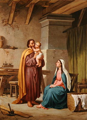 The Holy Family in St Joseph's Workshop (oil on canvas) a Pietro Pezzati