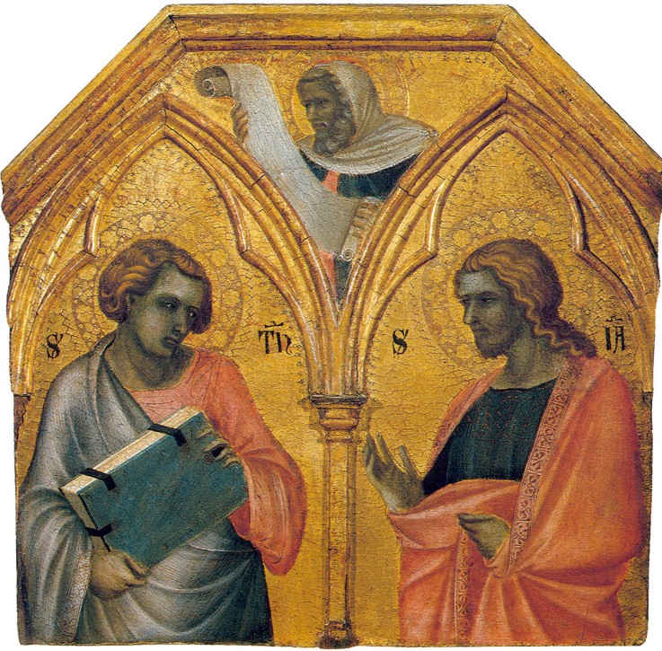 Saint Thomas and Saint James the Less (Predella panel) a Pietro Lorenzetti