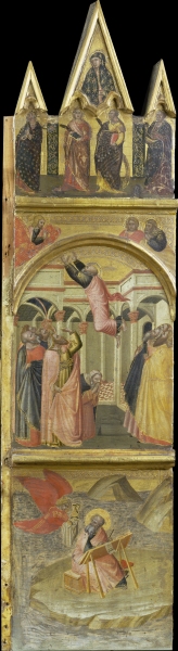 Saint John the Evangelist on Patmos, his Ascension a Pietro Lorenzetti