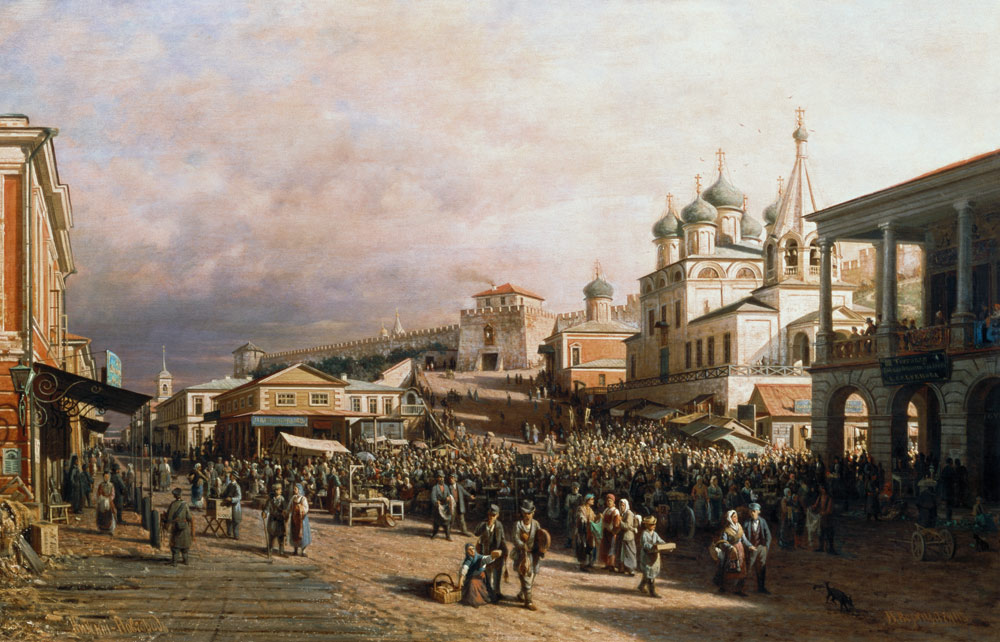 Market in Nishny, Novgorod a Piotr Petrovitch Weretshchagin