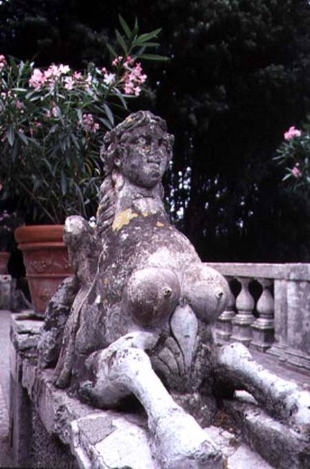 Garden ornament in the form of a sphinx, designed a Pirro Ligorio