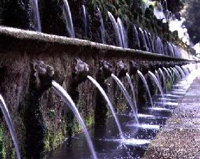 'Le Cento Fontane' (Hundred Fountains) detail of grotesque faces and waterway, designed