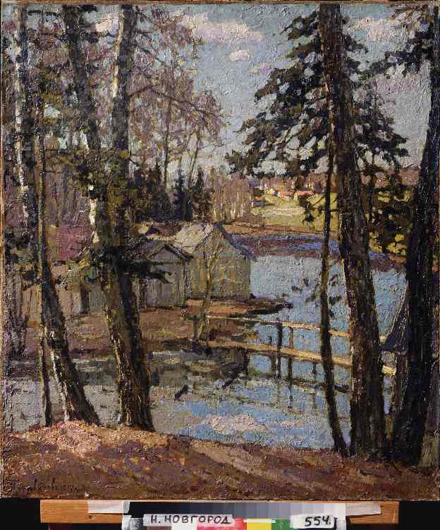 Kleiner Teich im Frühling a Pjotr Petrowitschev