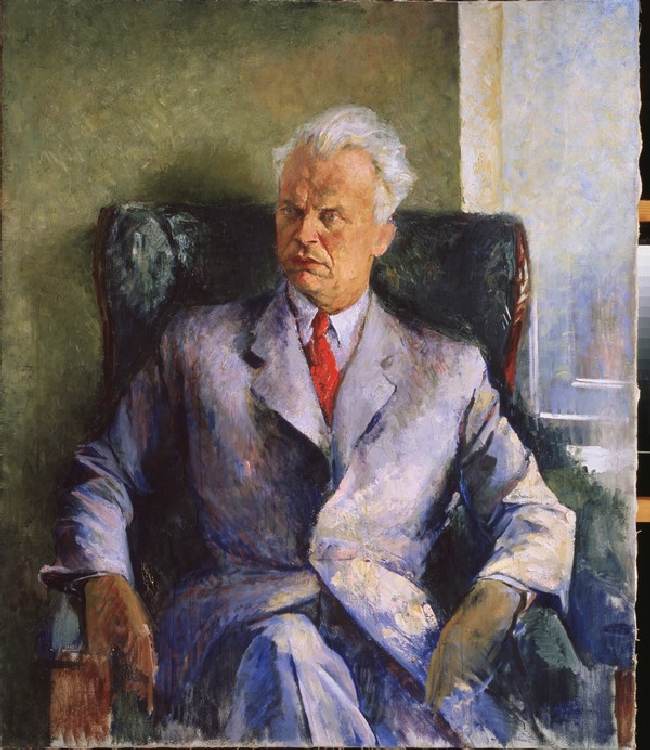 Porträt des Regisseurs und Schriftstellers Olexandr Dowschenko (1894-1956) a Pjotr Wladimirowitsch Williams