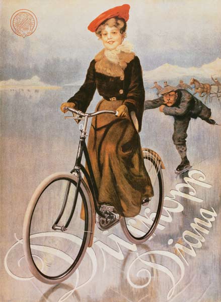 Advertising placard for the ladies' bicycle Diana of the company Dürkopp. a Poster d'autore