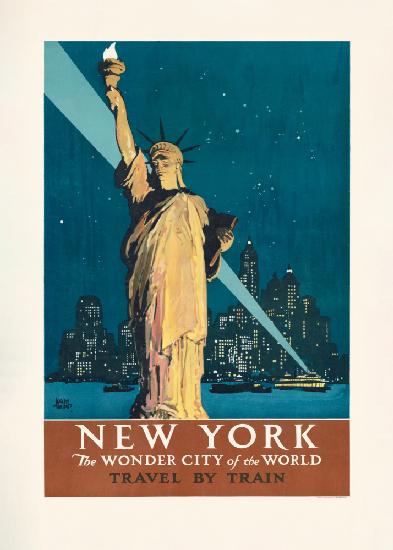 New York, the Wonder City of the World Travel By Train (1927) Poster By Adolph Treidler