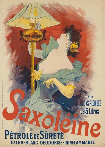 Poster advertising 'Saxoleine Safety Lamp Oil' a Poster d'autore