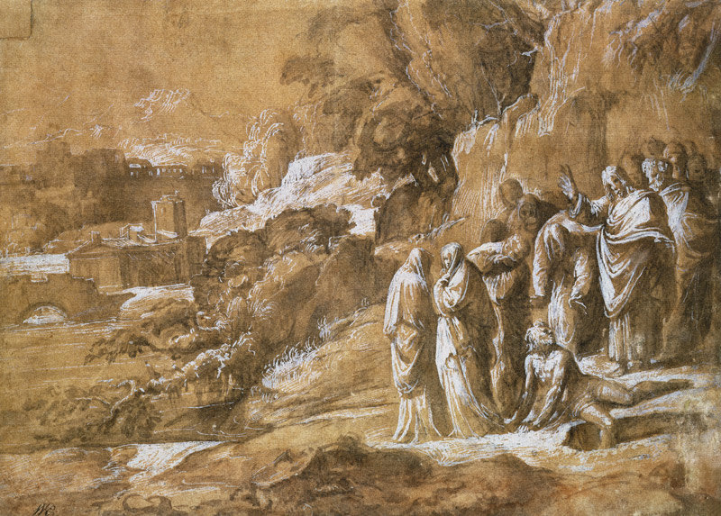 The Raising of Lazarus a Polidoro  da Caravaggio