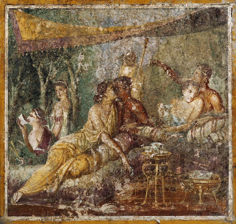 Two couples a Pompeji, Wandmalerei