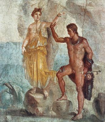 Perseus frees Andromeda.