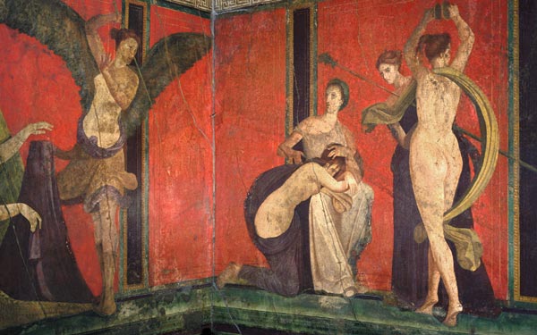 Villa dei Misteri - Detail a Pompeji, Wandmalerei