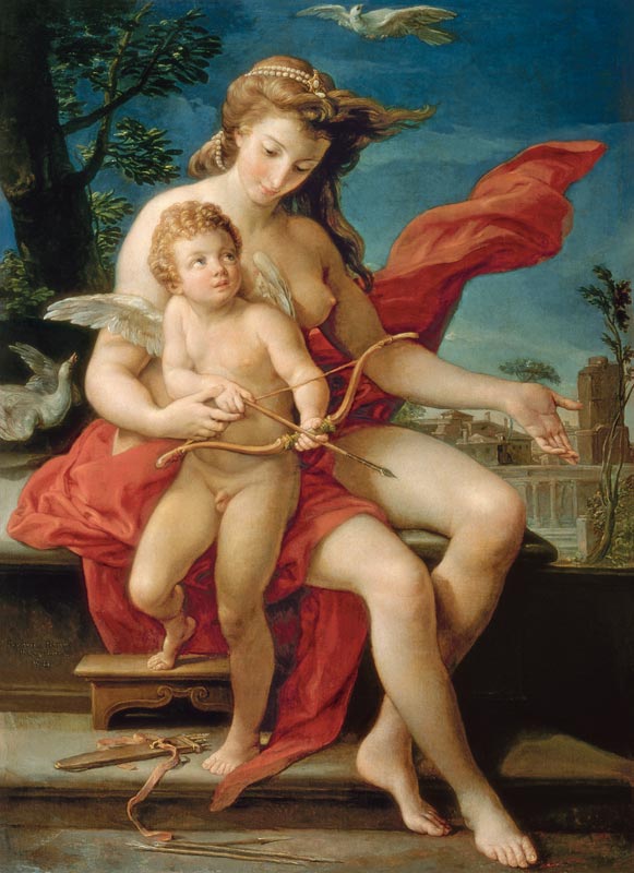 Venus and Cupid a Pompeo Girolamo Batoni