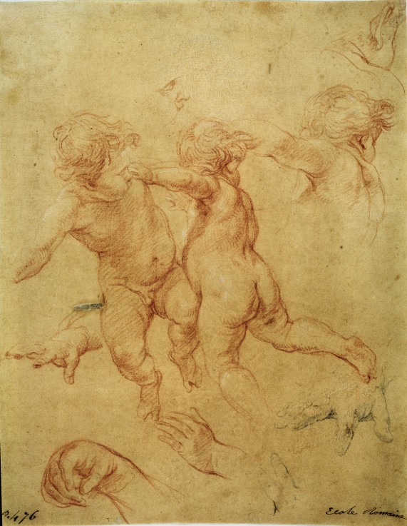 Two flying putti. Study a Pompeo Girolamo Batoni