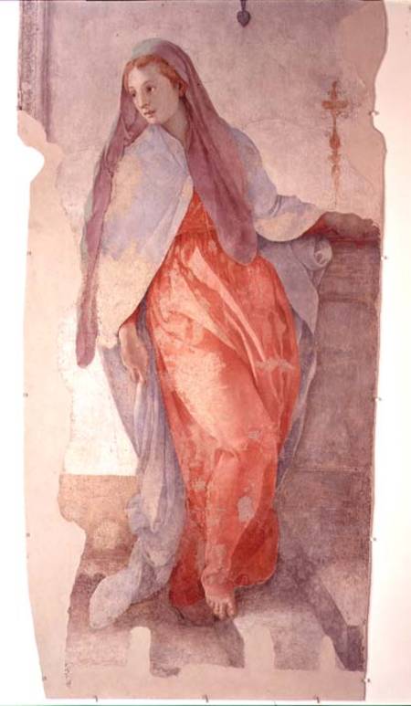 The Annunciation, detail of the Virgin a Pontormo,Jacopo Carucci da