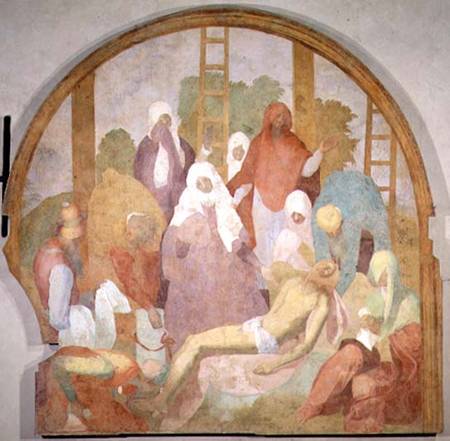 Deposition, lunette from the fresco cycle of the Passion a Pontormo,Jacopo Carucci da