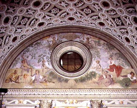 Lunette from the interior of the villa depicting, Vertumnus and Pomona a Pontormo,Jacopo Carucci da