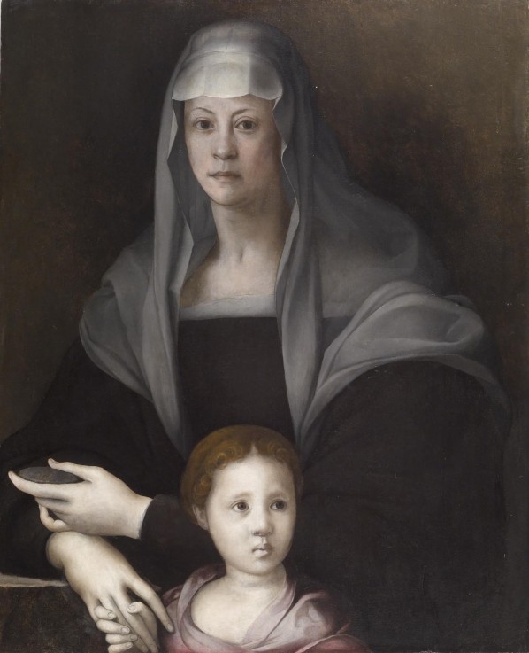 Portrait of Maria Salviati with Giulia de' Medici a Pontormo,Jacopo Carucci da