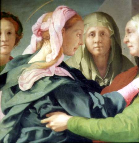 The Visitation (detail of 60438) a Pontormo,Jacopo Carucci da