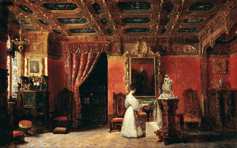 Princess Marie d'Orleans (1813-39) in her Gothic Studio in the Palais des Tuileries a Prosper Lafaye or Lafait