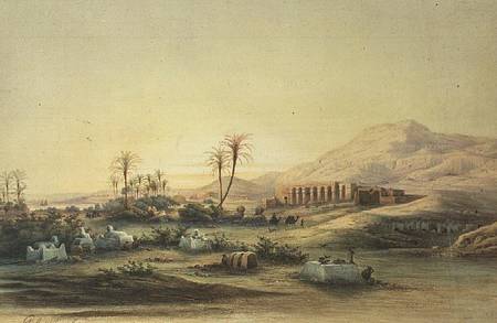 Valley of the Nile with the Ruins of the Temple of Seti I a Prosper Marilhat