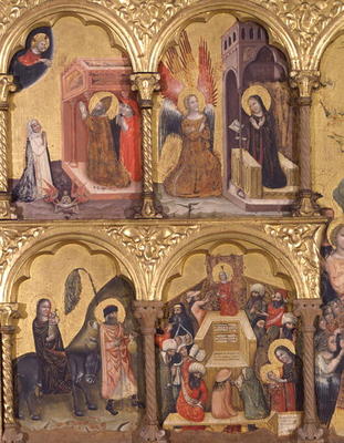 Polyptych of the Dormition of the Virgin, detail of St. Gregory the Great (540-604) Praying for the a Pseudo Jacopino  di Francesco
