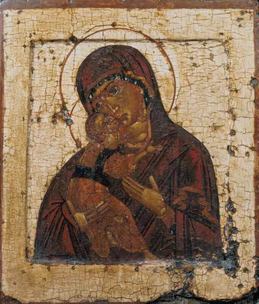 The Mother of God of Vladimir, Russian icon a Pskov school