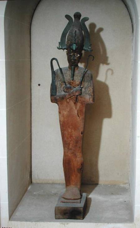 Statue of the Cult of Osiris (painted wood & bronze) a Ptolemaic Period Egyptian