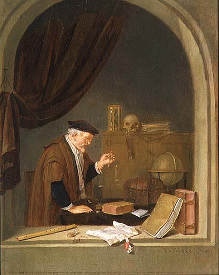 An Old Man Weighing Gold a Quiringh Gerritsz. van Brekelenkam