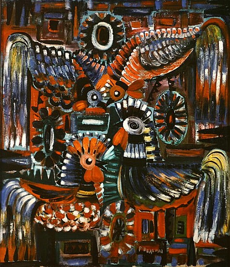 Roosters, 1967 (oil on canvas)  a Radi  Nedelchev
